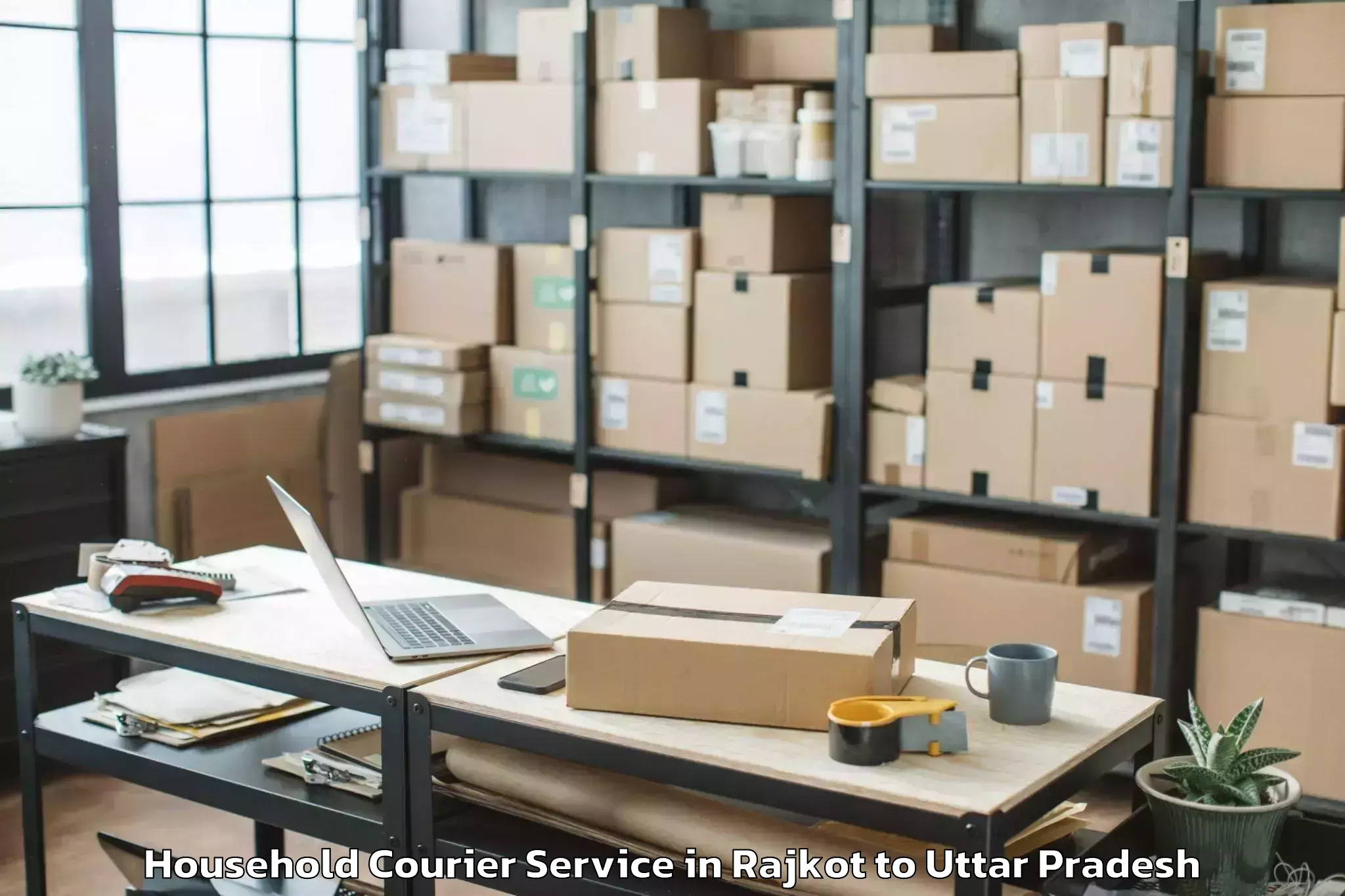 Book Rajkot to Dalmau Household Courier